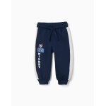 Pantalon de jogging en coton peign� avec imprim� mickey bleu fonc�
