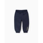 Pantalon de jogging en coton polyester peign bleu fonc