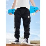 Pantalon jogging garon en molleton noir chin