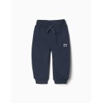 Pantalon de jogging en molleton avec cordon de serrage et imprim� bleu fonc�