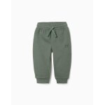 Pantalon de jogging en molleton avec cordon de serrage et imprim� vert fonc�