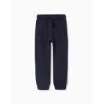 Pantalon de jogging en molleton avec cordon de serrage et poches bleu fonc�