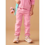 Pantalon jogging en molleton fille ceinture paperbag rose bonbon