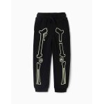 Pantalon de jogging en molleton avec imprim� qui brille dans le noir noir