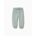 Pantalon de jogging � texture gaufr�e avec cordon de serrage vert