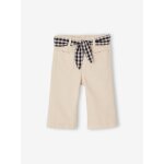 Pantalon large bb fille beige poudr