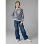 Pantalon large fille denim bleu moyen