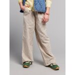 Pantalon large fille fluide ray� beige