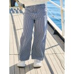 Pantalon large fille ray� ray� bleu