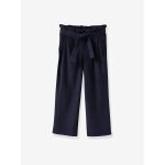 Pantalon large fille en velours marine