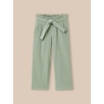 Pantalon large fille en velours vert d'eau