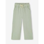 Pantalon large gaze de coton vert de gris
