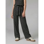 Pantalon large en maille fantaisie fille noir