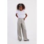 Pantalon large, mtallis argent