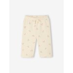 Pantalon large motifs fleurs b�b� vanille