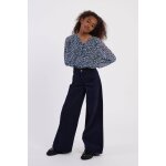 Pantalon large  plis bleu marine