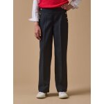 Pantalon large � pont fille marine