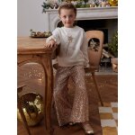 Pantalon large à sequins noël fille or Pantalon large à sequins noël fille or