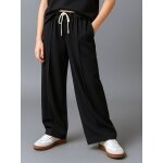 Pantalon large tailleur fille anthracite