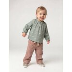 Pantalon large en velours ceinture � fleurs b�b� vieux rose