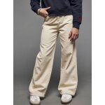 Pantalon large en velours c�tel� fille �cru