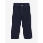 Pantalon large en velours ctel style paperbag fille marine