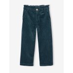 Pantalon large en velours ctel style paperbag fille vert sapin