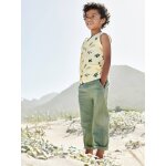 Pantalon léger garçon en coton / lin vert sauge Pantalon léger garçon en coton / lin vert sauge
