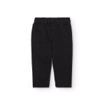 Pantalon long pour garon avec poches arrire et taille lastique noir