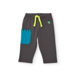 Pantalon long en molleton pour gar�on avec poche d�corative gris