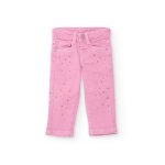 Pantalon long en sergé stretch pour fille avec imprimé petites Étoiles dorées rose Pantalon long en sergé stretch pour fille avec imprimé petites Étoiles dorées rose