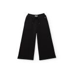 Pantalon en molleton pour fille avec coupe droite et taille �lastique noir