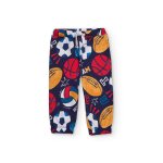 Pantalon en molleton pour garçon avec imprimé sportif multicolore bleu marine Pantalon en molleton pour garçon avec imprimé sportif multicolore bleu marine