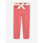 Pantalon mom et sa ceinture en gaze de coton fille rouge