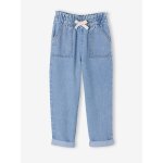 Pantalon paperbag denim bleu clair