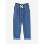 Pantalon paperbag denim bleu moyen
