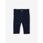 Pantalon paperbag en velours b�b� marine