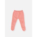 Pantalon � pieds en coton b�b� bouton de rose