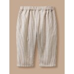 Pantalon ray� b�b� rayure marron / ecru