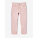 Pantalon slim fille morphologique large rose poudr