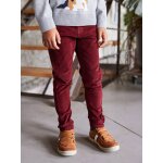 Pantalon slim velours garon bordeaux