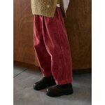 Pantalon velours balloon fille vieux rose