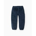 Pantalon en velours ctel cargo bleu fonc