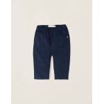 Pantalon en velours ctel en coton bleu fonc