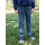 Pantalon en velours côtelé garçon facile à enfiler bleu ardoise Pantalon en velours côtelé garçon facile à enfiler bleu ardoise