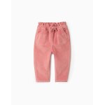 Pantalon en velours ctel avec taille paperbag rose