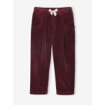Pantalon velours forme loose fille bordeaux