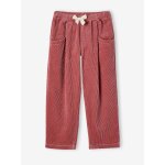 Pantalon velours forme loose fille vieux rose