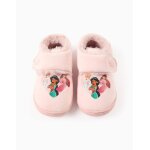 Pantoufles chaussons en velours avec princesses disney rose clair Pantoufles chaussons en velours avec princesses disney rose clair