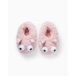Pantoufles en peluche rose fonc